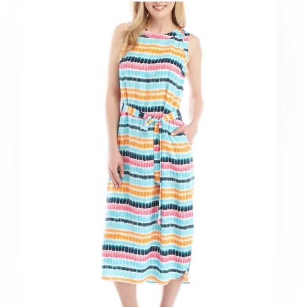Harbor Island Signature Striped Multicolor Sleeveless Maxi Dress - Picture 2 of 9